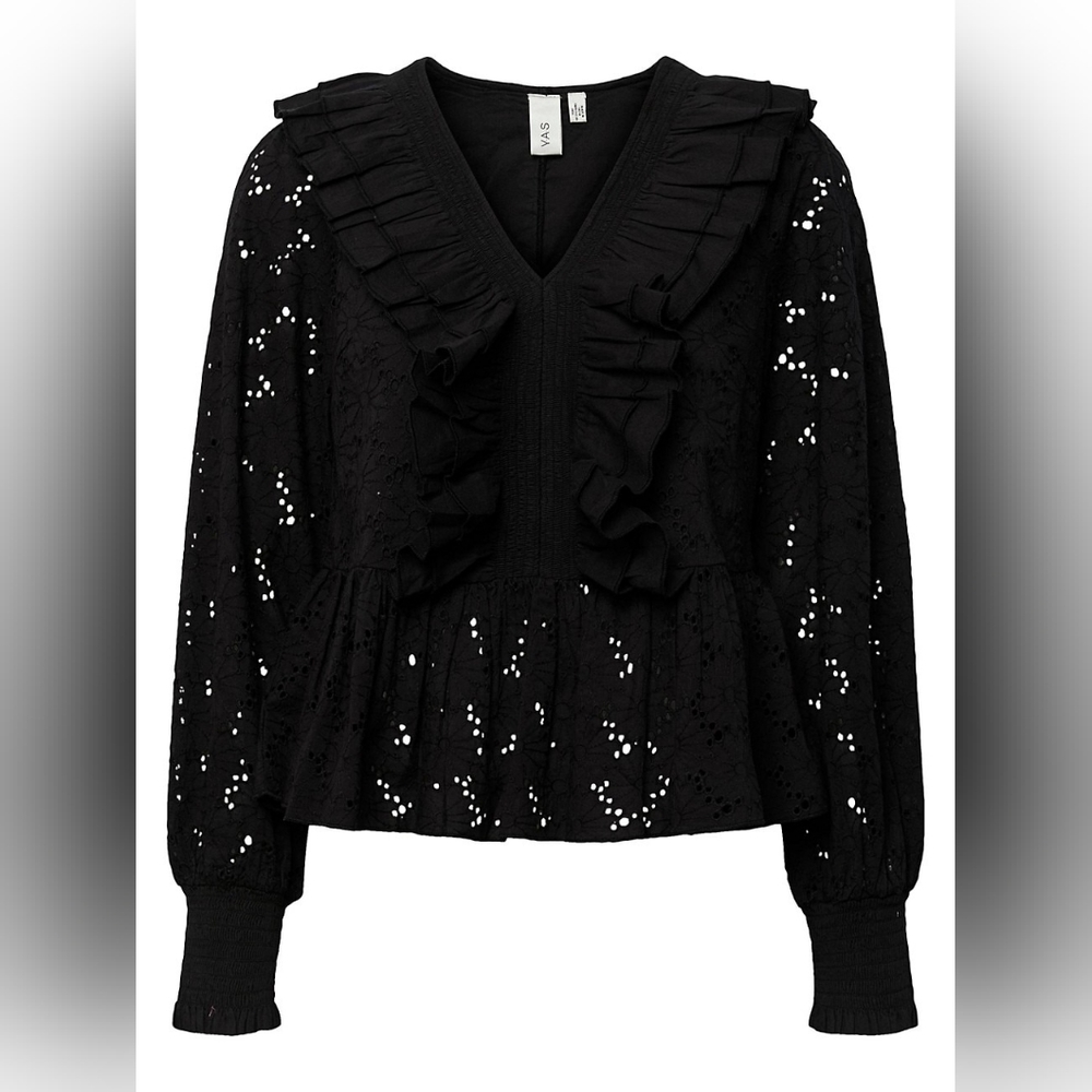 Yasmilda Organic Cotton Ruffled Lace Top